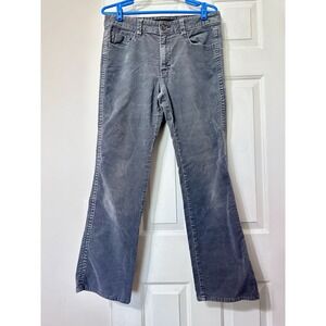 Vintage Calvin Klein Women's Gray Mid Rise Corduroy Pants Size 10 Comfy Casual